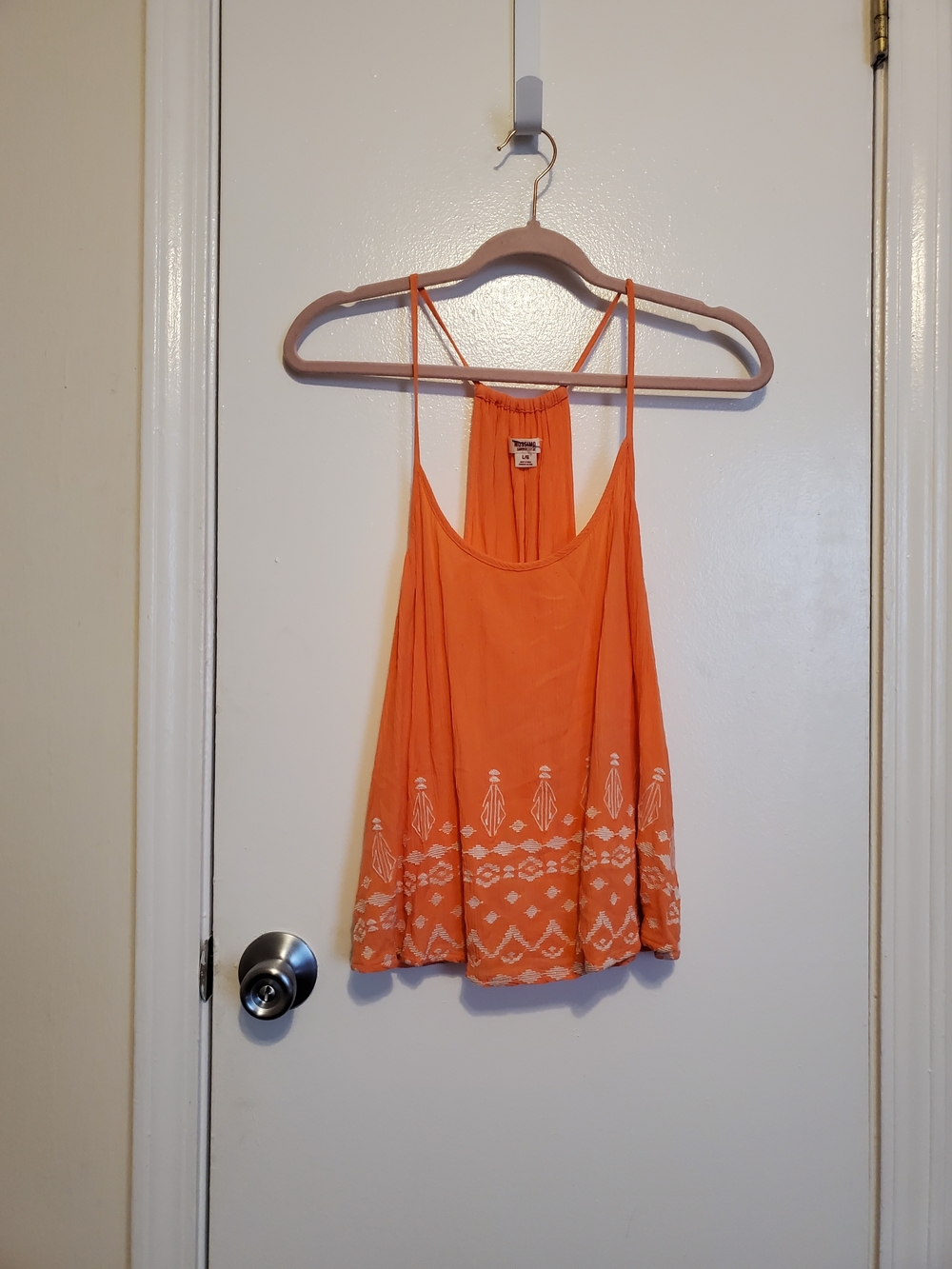 Mossimo Supply Co. Orange Embroidered Spaghetti-Strap Camisole